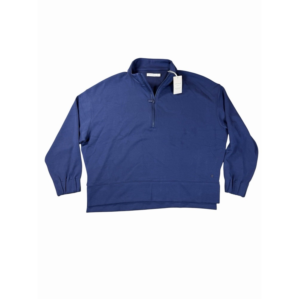 Peter Millar Womens XL Blue 1/4 Zip Pullover Sweater Stretch Knit NWT